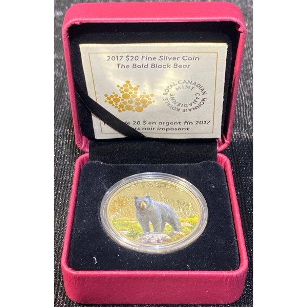  2017 The Bold Black Bear $20 Fine Silver Coin