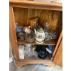 Image 2 : Solid Wood  corner cabinet, including all contents, lots of cool vintage items, including a Scottie 