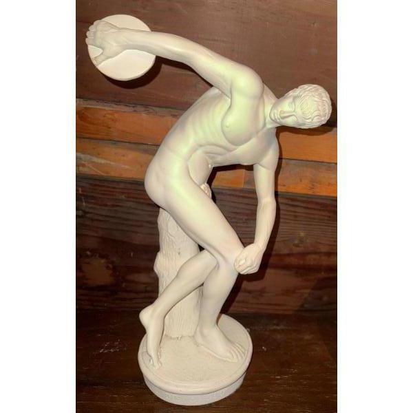 Discobolus Discus Thrower Nude Male Athlete Greek Roman Statue (9"tall)