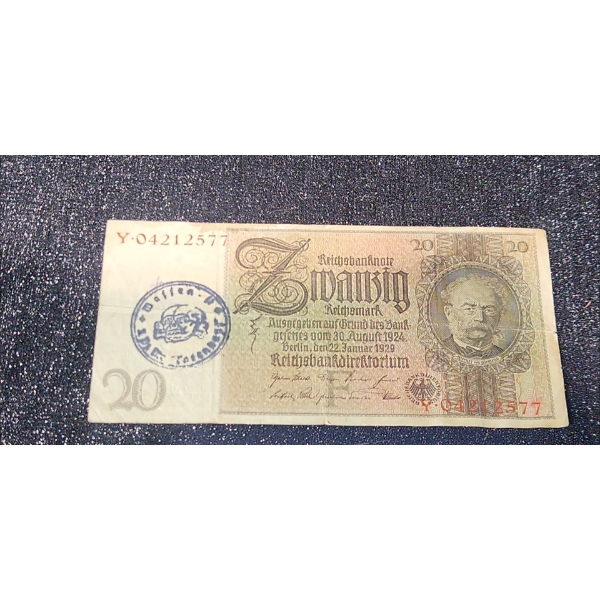 German WW2 Banknote - 3rd SS Dyv - " Totenkopf"