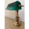 Image 5 : Brass Bankers Desk Lamp with Green Glass Shade