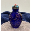 Image 2 :  Hand Painted Blue Glass Snuff Bottle with Spoon  3H 