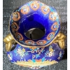 Image 4 : Hand Painted Satsuma Style Cobalt Gilt Japanese Porcelain Vase