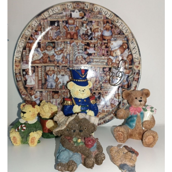 Teddy Bear Ornaments W/ Collectible Plate