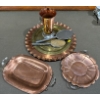 Image 2 : Copperware and Other Metalware Plus Set of Metal Mirror and Brush 