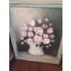 Image 2 : Trio of Framed Floral Paintings.  Light Frame 21 w 27 h