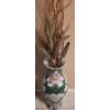 Image 1 : Vase w/ Painted Flowers 19 T, Includes Dried Arrangement 