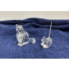Image 2 : Swarovski Crystal Cats 1.5H, Big Cat 1.75H, and Mouse 0.5H