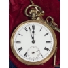 Image 10 : 10K Gold Dennison Omega Pocket Watch and Chain 15 Jewels Chain, total Weight of 71.4g