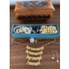 Image 1 : Hand Carved Jewelry Box 10L w/ Assorted Fashion Accessories 