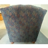 Image 3 : Upholstered Accent Chair - Navy w/ Printed Pattern 33x34x44 Like New