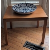 Image 1 : Vintage Teak End Table 25"Tall w/ Pottery Platter