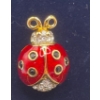 Image 2 : Swarovski Crystal Silver and Red Ladybug Broch