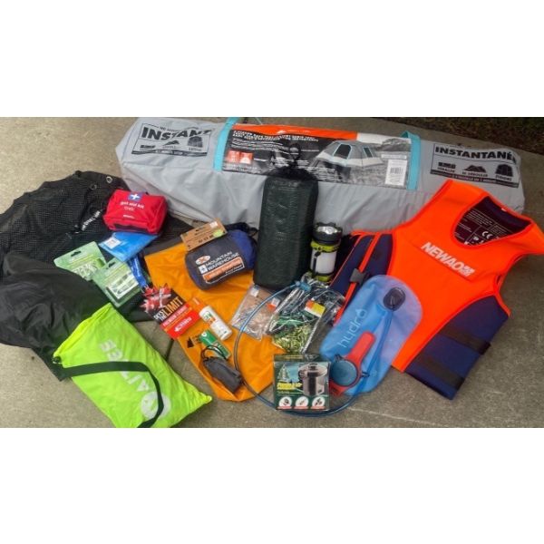 XL Outdoor Enthusiast's Assortment - No Hassle Pop Up Tent Life Preserver Camp Gear & More