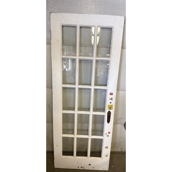 White Door w/ Glass Paneling - 30W, 1.5D, 77T