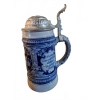Image 1 : German Stoneware Beer Stein with Lid, 1L, 9''H