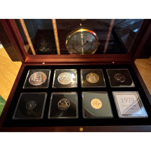 1979 Proof Set Voyageur/Griffon Tricentennial In Mahogany Case 