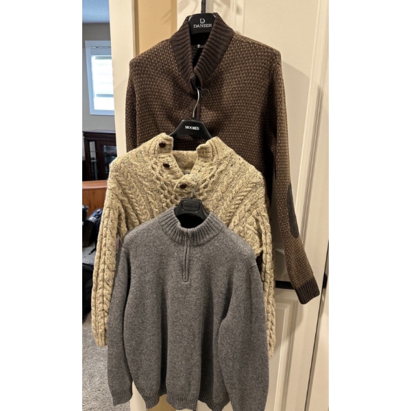 Set of 3 Mens Wool Looking Sweaters/Cardigans Size XL 