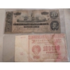 Image 5 : Historical Coins and Banknotes, Including Confederate $20 Bill and 100,000 Ruble Soviet Note