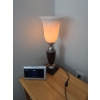 Image 3 : Wooden Side Table w/Lamp & Alarm Clock