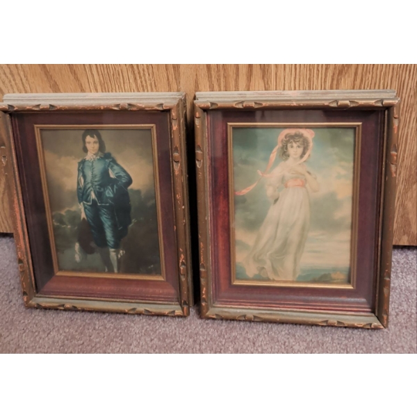 Vintage Art Prints - Boy Blue w/ The Pink Lady 10"Tall