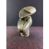 Image 8 : Trio of Decorative Stone Items: Selenite, Abstract Serpentine Sculpture, Green Stone Plate