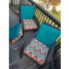 Image 2 : Set of 6 Patio Chairs with Mismatched Cushions (2X Armchair 38"T, 31"W, 26"D) and 4 Side Chairs 