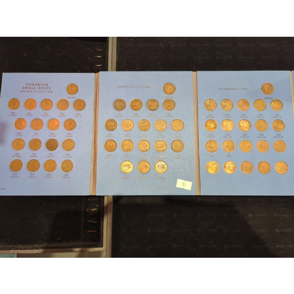 Complete Folder of Canadian Pennies 1920-1972