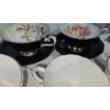 Image 6 : China: Royal Swan, Royal Albert, More- B&W Deep Plate 11 X 10 and Glass Vase 6" Top, 10 T