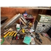 Image 1 : selection of woodworking items including a couple antique oiling cans, bolt bin, full of miscellaneo