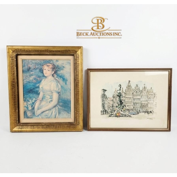 Portrait Of Irene Cahen d'Anvers 13''16''INCHES, sketch Of The Brabo Fountain 12''16''INCHES.