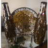 Image 1 : Designer Mirrored Glassware Plate + 3 Vases 16"T