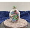 Hand Painted Dragon Snuff Bottle with Spoon 2.5H