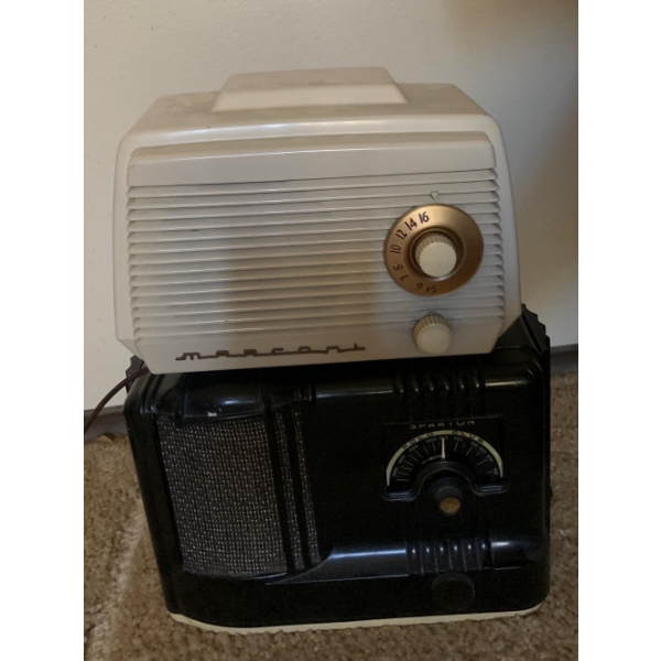 Antique Marconi Radio w/ Sparton AM/FM Radio Receiver 