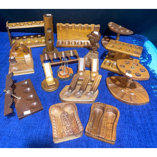 Vintage Pipe Racks & Humidors Pipe Stand Made in Walnut