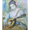 Image 1 : Reproduction of Print of Pierre-Auguste Renoir’s “Girl with a Mandolin” (19.5 x 23.5 in, Unframed)