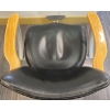 Image 4 : Orbit Hydraulic Salon Styling Chair 2 - Genuine Leather w/ Brushed Nickel - 22x24x37