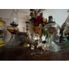 Image 3 : collection of antique oil lanterns, glasses, small pieces of wire art, and a ceramic eagle and two b