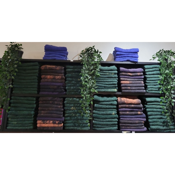 Salon Towel Collection w/ Decorative Cascading Silk Plants 