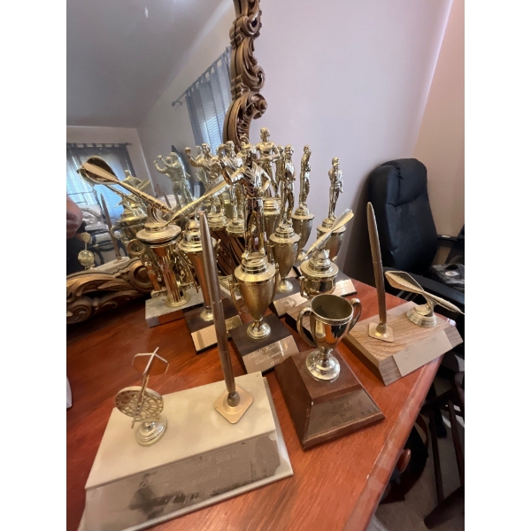  collection of vintage dart trophies