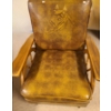 Image 2 : Vinyl Horse Design Chair  w/ Wooden Wheel Detail 33 w, 31 d, 31 h 