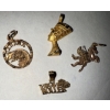 Image 2 : Stamped 10K Yellow Gold Jewelry Charms (4) High Roller Queen Of The Nile Beaver & More