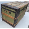 Image 2 : Vintage Wooden and Canvas Trunk With Decorative Interior