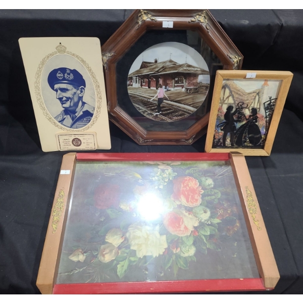 Soldier 7 X 11, "Weyburn Train Station" 584/2500 Framed Plate 14 x 14, Shadow 7 X 9, Roses 18 X 13