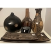 Image 1 : Wooden Carved Decor w/ Inuit Coaster Rack And Serving Trays