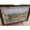 Image 1 : Framed Under Glass Needlepoint.  Mountain Village 26 1/2 w 18 h