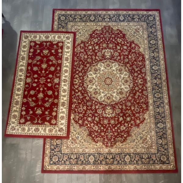 Heirloom Medallion Classic Area Rug 90x62 Made In Turkey w/ Runner Alike 