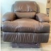 Image 2 : Leon's Brown Reclining Leather Chair (Some Damage) 42"w x 44"d x 38"tall