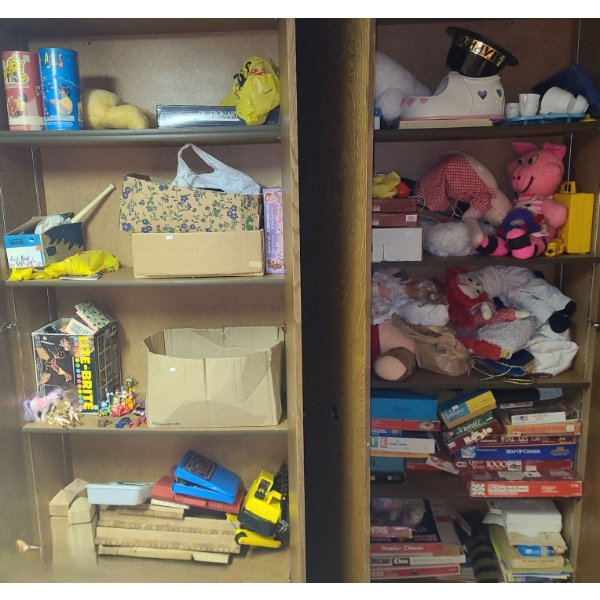 Huge Selection of Toys Including: Puzzles, Games, Dolls, Plush (As-Is/ Not Checked for Game Pieces)