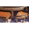 Image 10 : Chinese Tea Table Set With Red Lacquer Top and Mother-of-Pearl Figures